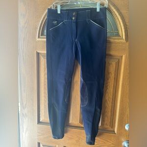Equestrian Piper Breeches 26L Riding Pants LT.Blue/Grey. piping Great Condition!